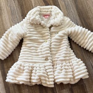 Juicy Couture White Ruffled Puffer Jacket Size 2T